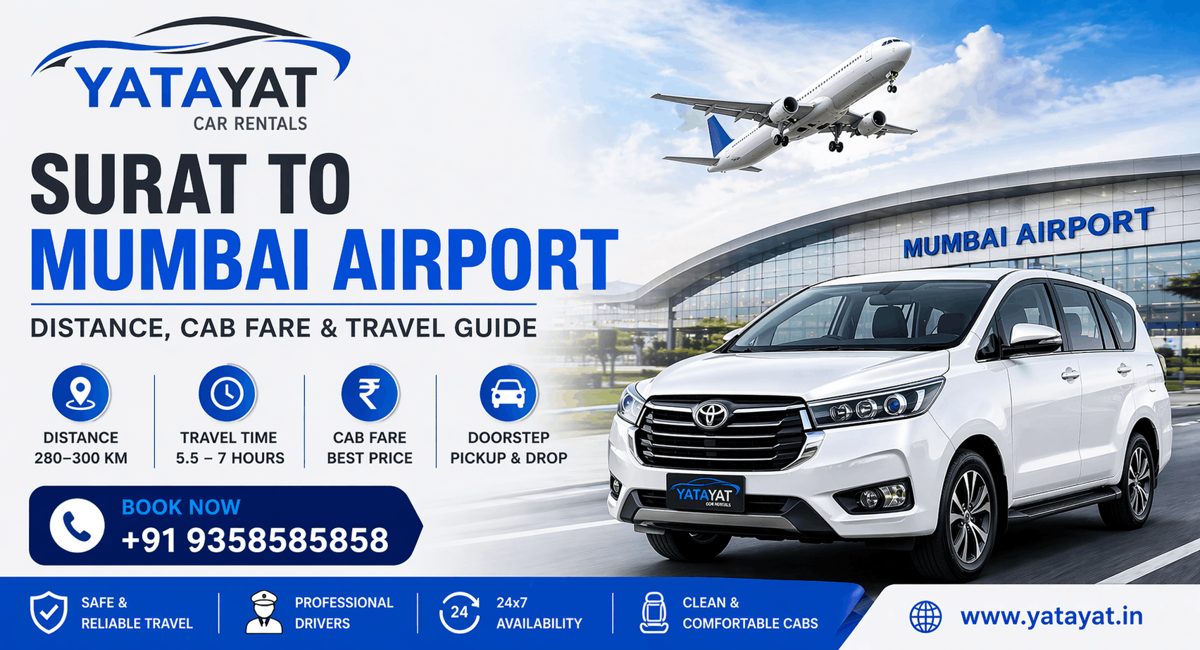 Surat to Mumbai Airport Distance, Fare & Taxi Booking Guide