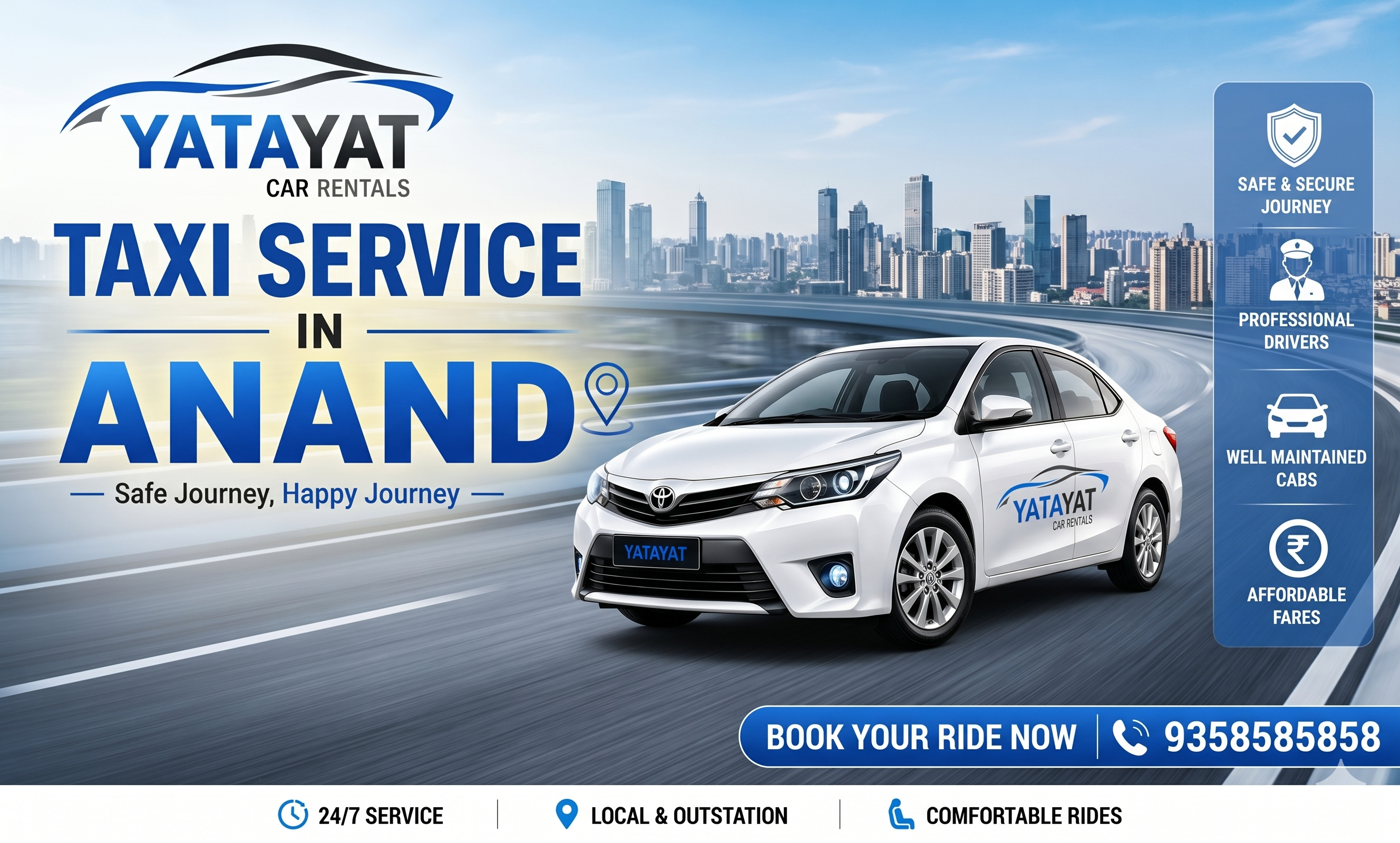 Taxi Service in Anand | one Way Cab in Anand | Yatayat Car Rental